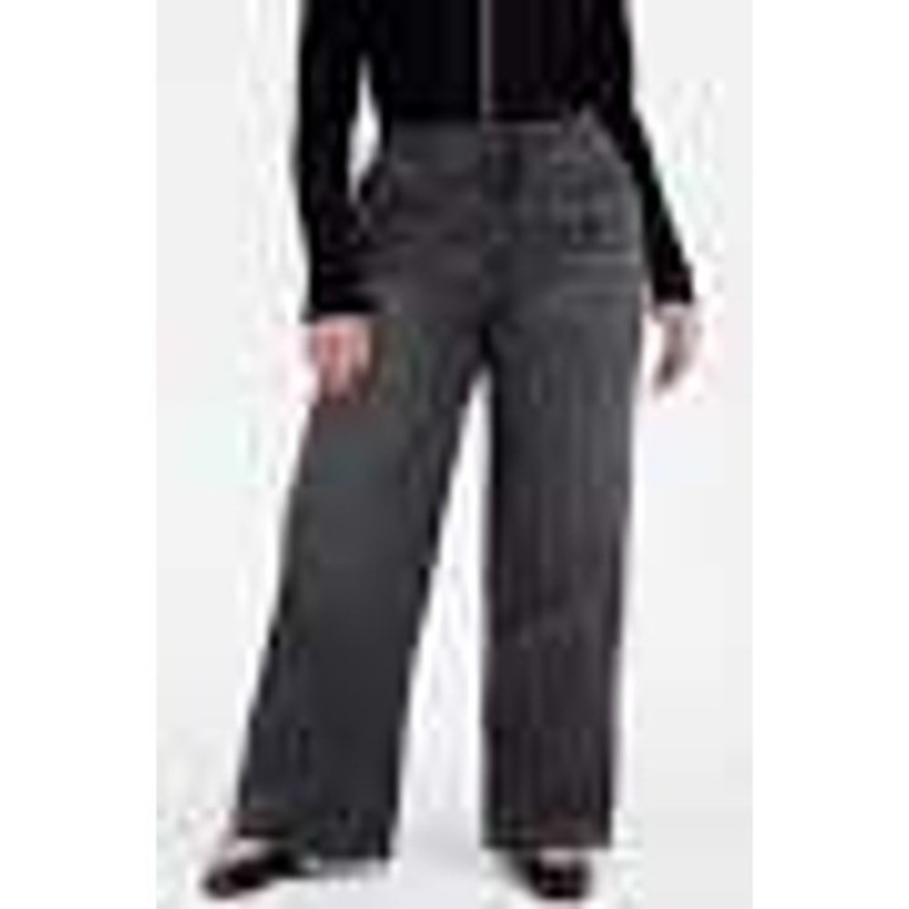 Madewell 29P Petite Superwide Leg Jeans Kingswood Wash Black NT852 100% Cotton